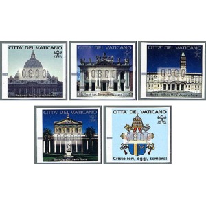 VATICANO - 2000 - Automatici: Facciate delle quattro Basiliche Maggiori e stemma del Santo Padre - 5 v.