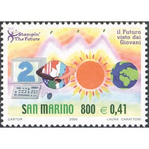 SAN MARINO - 2000 - Concorso per ragazzi: Il futuro dei francobolli - 1 v.