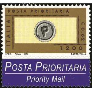 ITALIA - 2000 - Posta Prioritaria 0,62 € / 1.200 L. colori diversi - 1 v.