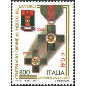 ITALIA - 2001 - 100° dell'Ordine al Merito del lavoro - 1 v.