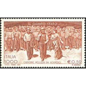 ITALIA - 2001 - 100° dell'ultimazione del Quarto Stato di Giuseppe Pellizza da Volpedo - 1 v.