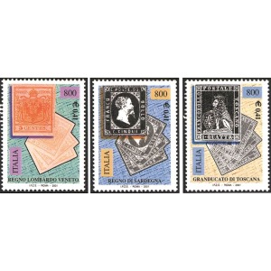 ITALIA - 2001 -150° dei primi francobolli degli Antichi Stati - 3 v.