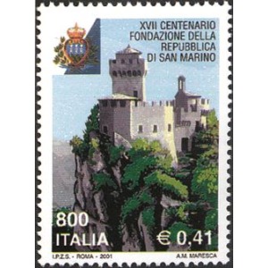 ITALIA - 2001 - 1700° della Repubblica di San Marino - 1 v.
