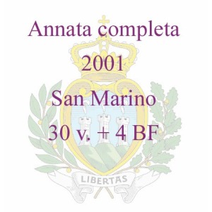 SAN MARINO - 2001 - Annata completa - 30 v. + 4 BF