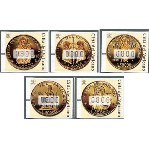 VATICANO - 2001 - Automatici: Monete d'oro vaticane - 5 v.