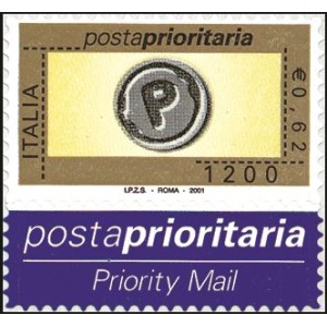 ITALIA - 2001 - Posta Prioritaria (I.P.Z.S. - Roma - 2001) 0,62 € / 1.200 L. - 1 v.