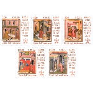VATICANO - 2001 - Remissione del debito estero ai Paesi poveri - 5 v.