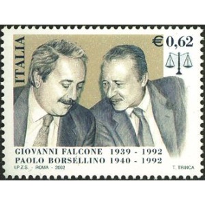 ITALIA - 2002 - 10° della strage di Capaci, omaggio a Giovanni Falcone e Paolo Borsellino - 1 v.