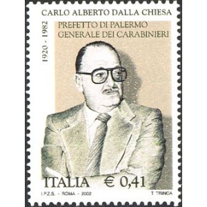 ITALIA - 2002 - 20° della morte di Carlo Alberto Dalla Chiesa - 1 v.