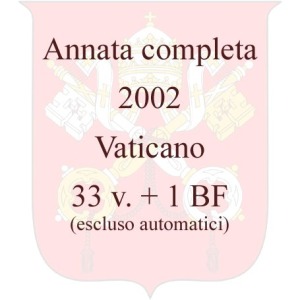 VATICANO - 2002 - Annata completa - 33 v. (esclusi francobolli automatici) + 1 BF