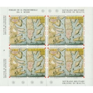 S.M.O.M. - 2002 - Antiche tavole geografiche - 1 MF da 4 blocchi