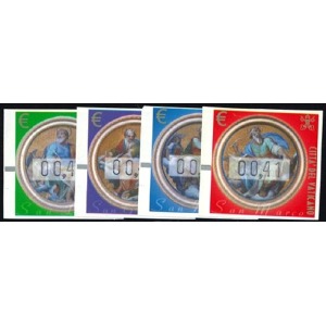 VATICANO - 2002 - Automatici: I quattro Evangelisti 0,41 € non fluor. e stampa in oro - 4 v.