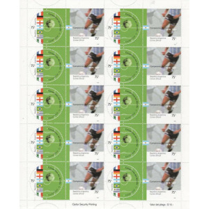 ARGENTINA - 2002 - Campioni del mondo di calcio del XX secolo - 1 MF da 10 coppie (E.C. di Argentina con Italia, Brasile, Francia, Germania, Uruguay)