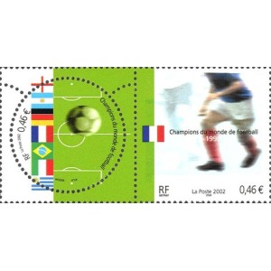 FRANCIA - 2002 - Campioni del mondo di calcio del XX secolo - 2 v. in coppia (E.C. di Francia con Italia, Argentina, Brasile, Germania, Uruguay)