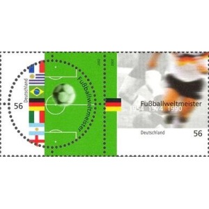 GEMANIA - 2002 - Campioni del mondo di calcio del XX secolo - 2 v. in coppia (E.C. di Germania con Italia, Argentina, Brasile, Francia, Uruguay)