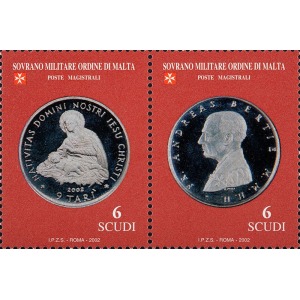 S.M.O.M. - 2002 - Le monete del Sovrano Militare Ordine di Malta - 2 v. in coppia