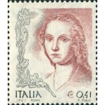 ITALIA - 2002 - VARIETÀ La donna nell'arte (I.P.Z.S. - Roma) 0,41 € con simbolo € rosso - 1 v.