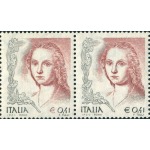 ITALIA - 2002 - VARIETÀ La donna nell'arte (I.P.Z.S. - Roma) 0,41 € con simbolo € rosso - 1 v.
