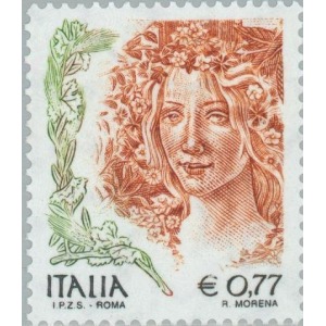 ITALIA - 2002 - VARIETÀ La donna nell'arte (I.P.Z.S. - Roma) 0,77 € (dent. 13 ¼) - 1 v.