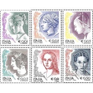 ITALIA - 2003 - La donna nell'arte (I.P.Z.S. S.p.A. - Roma) - 6 v.