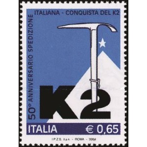 ITALIA - 2004 - 50° della conquista del K2 - 1 v. (E.C. di Italia con Pakistan)