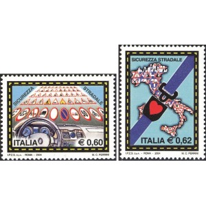 ITALIA - 2004 - Campagna per la sicurezza stradale - 2 v. (E.C. di Italia con Francia, ONU Ginevra)