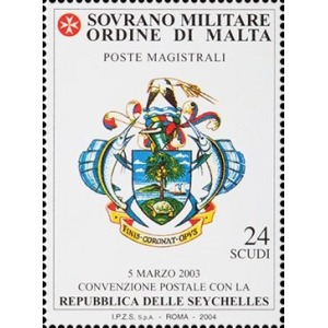 S.M.O.M. - 2004 - Convenzione postale con le Seychelles - 1 v.