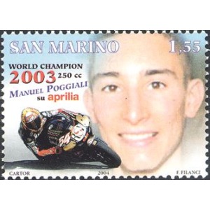 SAN MARINO - 2004 - Manuel Poggiali campione del mondo di motociclismo classe 250 cc - 1 v.