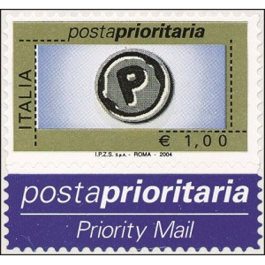 ITALIA - 2004 - Posta Prioritaria 1,00 € - 1 v. con etichetta