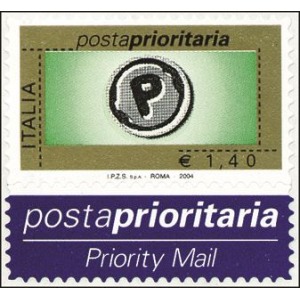 ITALIA - 2004 - Posta Prioritaria 1,40 € da foglio di 40 - 1 v. con etichetta