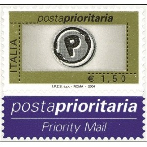 ITALIA - 2004 - Posta Prioritaria 1,50 € - 1 v. con etichetta
