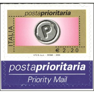 ITALIA - 2004 - Posta Prioritaria 2,20 € - 1 v. con etichetta