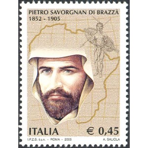 ITALIA - 2005 - 100° della morte di Pietro Savorgnan di Brazzà - 1 v.