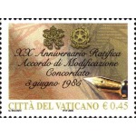 VATICANO - 2005 - 20° della ratifica del Concordato - 2 v. (E.C. di Vaticano con Italia)