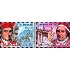 SAN MARINO - 2005 - 300° della nascita di Papa Clemente XIV - 2 v.
