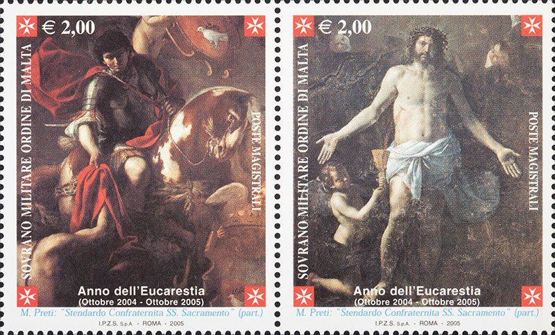 2005 Anno dell Eucaristia 2 v. in coppia S.M.O.M. SMOM S.M.O.M. - 2005 - Anno dell'Eucaristia - 1 MF da 10 coppie