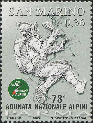 2005 Omaggio agli Alpini 4 v. San Marino 1 SAN MARINO - 2005 - Omaggio agli Alpini - 4 v.