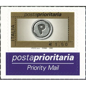 ITALIA - 2005 - Posta prioritaria 1,50 € - 1 v. con etichetta