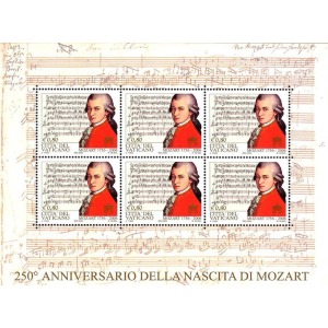 VATICANO - 2006 - 250° della nascita di Wolfgang Amadeus Mozart - 1 BF