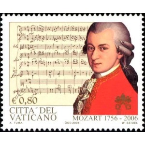 VATICANO - 2006 - 250° della nascita di Wolfgang Amadeus Mozart - 1 v. da BF