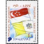 SINGAPORE - 2006 - 25° delle relazioni diplomatiche con Singapore - 2 v.(E.C. di Singapore con Vaticano)