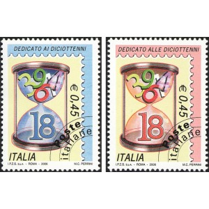 ITALIA - 2006 - Francobollo dedicato ai ed alle diciottenni - 2 v. da foglio
