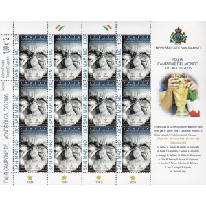 SAN MARINO - 2006 - Italia campione del mondo di calcio - 1 MF da 12 v. con illustrazione