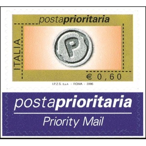 ITALIA - 2006 - Posta Prioritaria 0,60 € con millesimo - 1 v. con etichetta