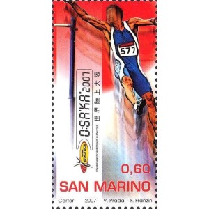 SAN MARINO - 2007 - 11° campionato mondiale di atletica leggera - 3 v. con codice a barre