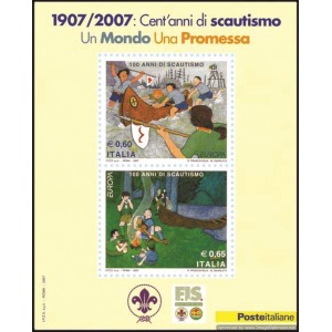 ITALIA - 2007 - Europa: 100 anni di scoutismo - 1 BF