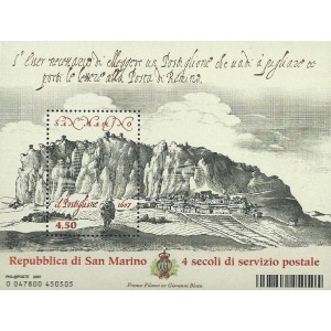 SAN MARINO - 2007 - Il Postiglione, manifestazione filatelica - 1 BF con codice a barre