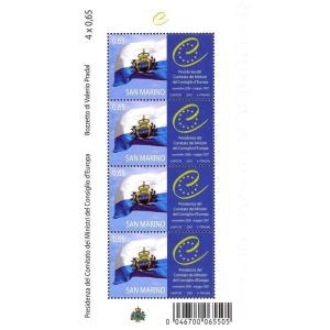 SAN MARINO - 2007 - Presidenza del Comitato dei Ministri del Consiglio d'Europa - 1 BF con codice a barre