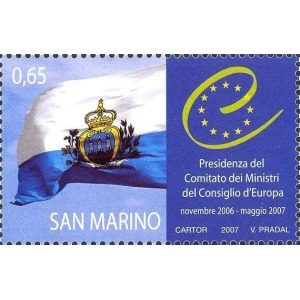 SAN MARINO - 2007 - Presidenza del Comitato dei Ministri del Consiglio d'Europa - 1 v. da BF