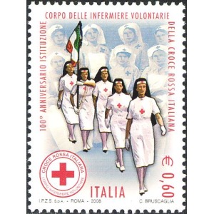 ITALIA - 2008 - 100° del corpo delle Infermiere Volontarie della CRI - 1 v.